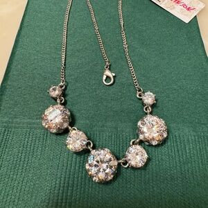 Betsey Johnson genuine cubic zirconia necklace NWT